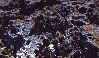 lava rock along the coastline