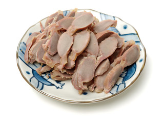 chicken gizzard on white background