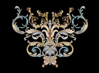 Decorative elegant luxury design.Vintage elements in baroque, rococo style.Design for cover, fabric, textile, wrapping paper .