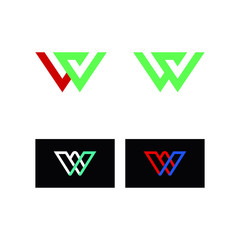 Design Concept of Colorful Stock Icons and Shapes of Letter W, Vector Illustration. W monogram logo design - Vector