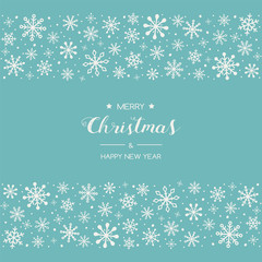 Christmas postcard with beautiful hand drawn snowflakes. Vector