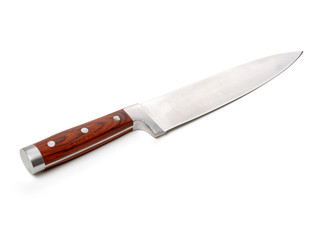 Kitchen knife on white background