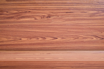 Wood table perspective studio background. Empty countertop backdrop for business presentation, advertise, banner, mockup.