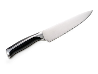 Kitchen knife on white background