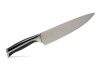 Kitchen knife on white background