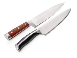 Kitchen knife on white background