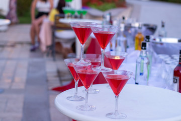 red martini cocktails wedding party celebration