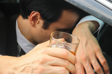 Business travelers are going to drive back home after celebrating a party, get drunk.