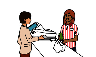 外国人のコンビニエンススタッフ