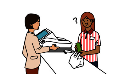 外国人のコンビニエンススタッフ