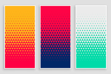 triangle halftone pattern in different colors