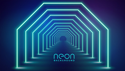 futuristic neon geometric lights stage background design