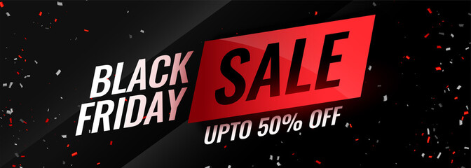 black friday event sale with confetti design