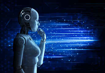 Female cyborg or robot
