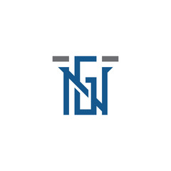 the law firm's logo letter NG vector