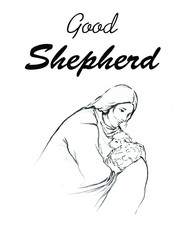 sketch of Jesus with lamp