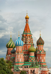 Moscow Kremlin and of St Basil's Cathedral on Red Square, Moscow, Russia.