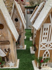Wooden house in the  christmas festival.