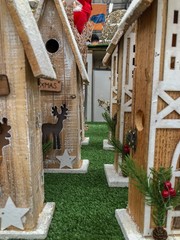 Wooden house in the  christmas festival.