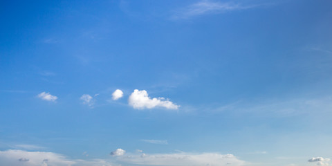 panorama blue sky background with clouds.