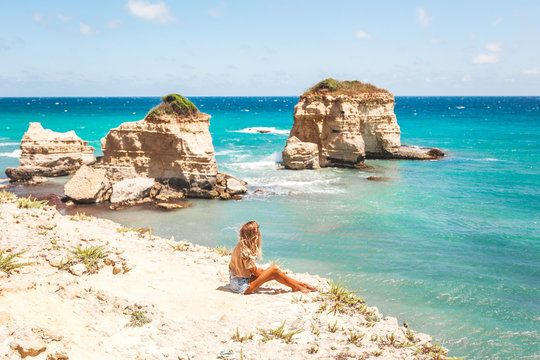 woman alone looking at the sea