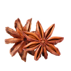 star anise on white background