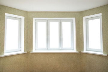 Fototapeta na wymiar Modern PVC window frame isolated on white