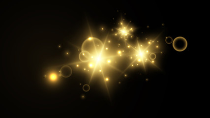 Golden shine sparkle flash background