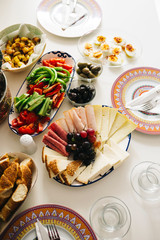 Traditional Turkish homemade breakfast and cheese plate 