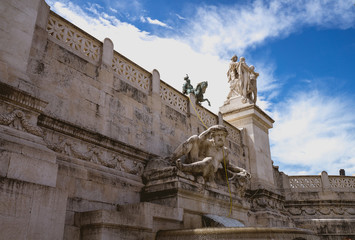Fototapeta na wymiar Monument dedicated to Vittorio Emanuele in Rome Italy