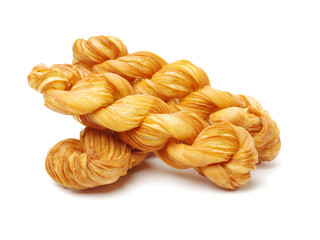 Chinese fried dough twist on white background 