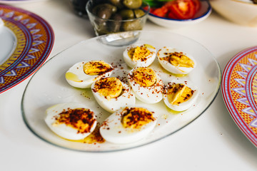 Traditional Turkish homemade breakfast and cheese plate 
