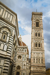 Fototapeta premium Details of the facade of the cathedral of Florence Italy