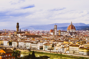 Panoramic view of the city of Florence Italy