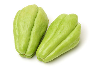 Chayote on white background