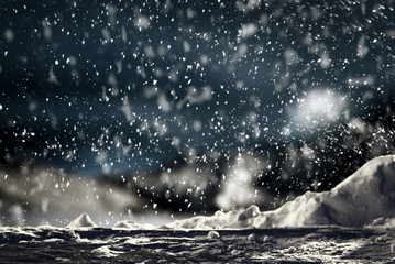 Winter background of snow and free space for your decoration. 