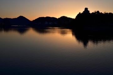 犬山城からの日の出