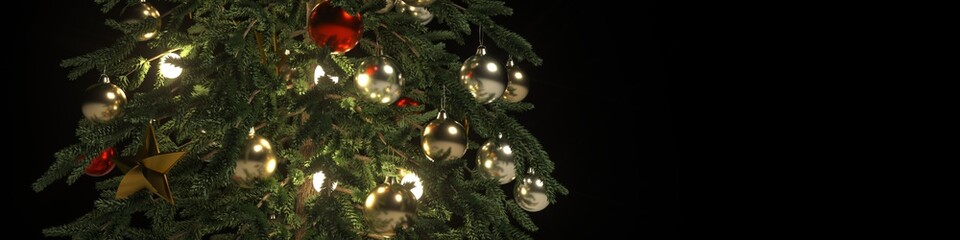 Christmas Banner extremely detailed and realistic 3d x-mas illustration