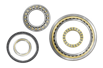 various bearings isolated on a white background