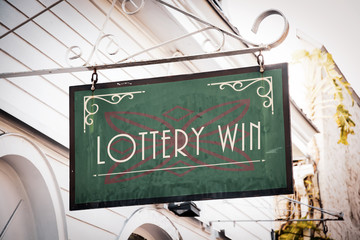 Fototapeta premium Street Sign to Lottery Win