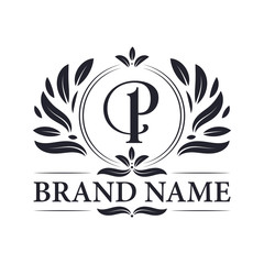 Luxury logo design Letter P logo. Vintage elegant ornamental alphabet P letter logo design.