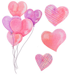 balloons pink hearts