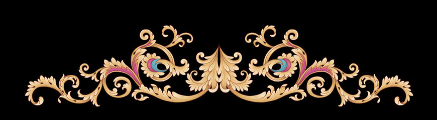 Decorative elegant luxury design.Vintage elements in baroque, rococo style.Design for cover, fabric, textile, wrapping paper .