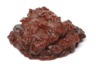 Miso paste in bowl, on the white background