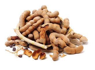 Tamarind on a white background