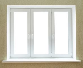 Modern PVC window frame isolated on white