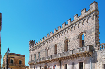 Fototapeta na wymiar Palazzo Vecchio (Old Palace) at Diso Marittima, Salento, Italy