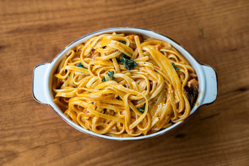 delicious noodles on the table