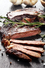 Barbecue Rib Eye Steak or rump steak - Dry Aged Wagyu barbecue Entrecote Steak