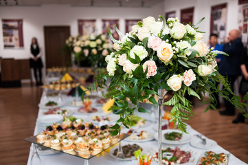 Buffet table for celebration with different dishes